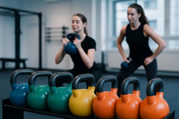 Bild über MyPersonalTrainer in Zürich mit einer Personal Trainerin, einer Kundin und Kettlebells